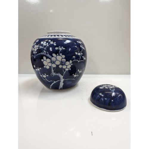 596 - Modern Chinese ginger jars, blue and white vase on stand, antimony box, embossed bronze dish, Japane... 