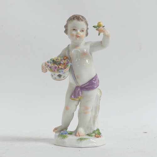 1090 - A group of 2 Meissen figurines, both marked to the underside with crossed blue swords, 1 figure with... 