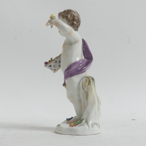 1090 - A group of 2 Meissen figurines, both marked to the underside with crossed blue swords, 1 figure with... 