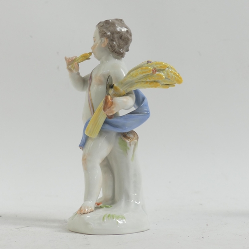 1090 - A group of 2 Meissen figurines, both marked to the underside with crossed blue swords, 1 figure with... 