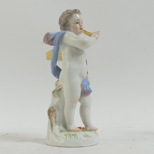 1090 - A group of 2 Meissen figurines, both marked to the underside with crossed blue swords, 1 figure with... 