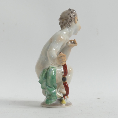 1099 - A Meissen porcelain figurine, male form holding an archer's bow, stamped to the underside with blue ... 