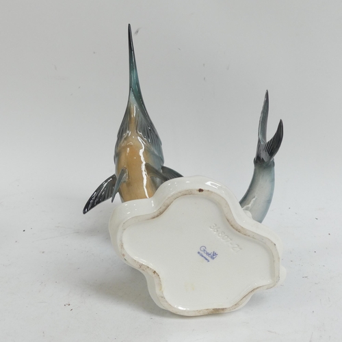 948 - A Beswick ceramic sculpture of a marlin, model 1243, L27cm, and a Goebel, West German ceramic sculpt... 