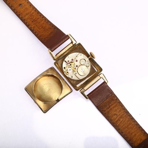1047 - WALTHAM - an American 10k gold filled Premier Doctor's mechanical wristwatch, circa 1940s, silvered ... 