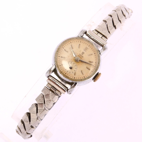 1078 - TUDOR - a lady's stainless steel Royal mechanical bracelet watch, silvered dial with applied baton h... 