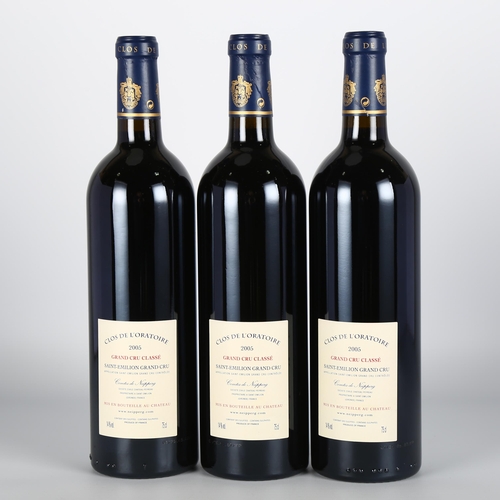 2015 - Clos de l'Oratoire 2005, St Emilion Grand Cru x 3 bottles.