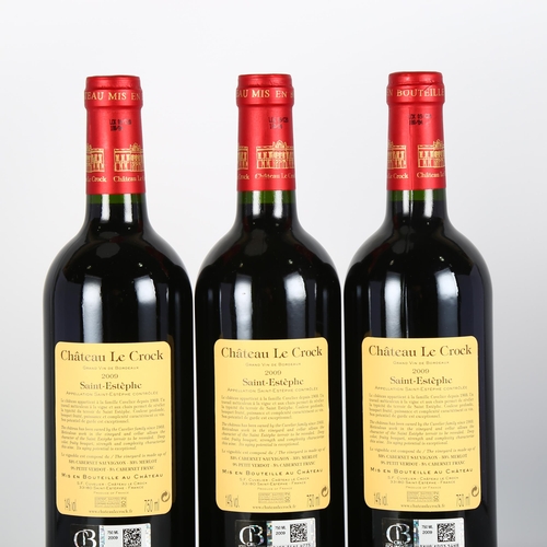 2022 - Chateau Le Crock 2009, St Estephe x 3 bottles.