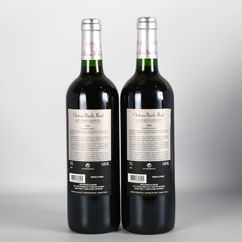 2025 - Chateau Barde-Haut 2009, St Emilion Grand Cru x 2 bottles.