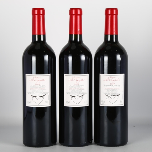 2035 - Chateau Les Cruzelles 2009, Lalande-de-Pomerol x 3 bottles.