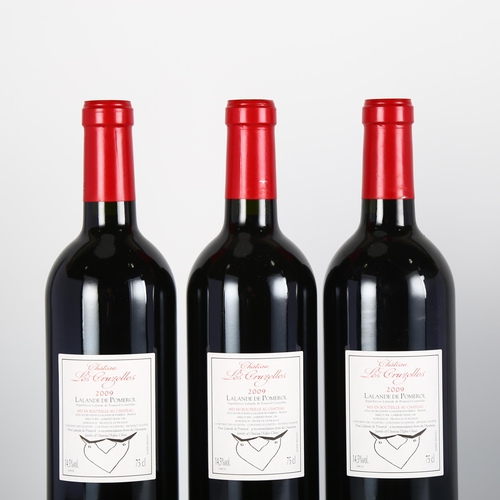 2035 - Chateau Les Cruzelles 2009, Lalande-de-Pomerol x 3 bottles.