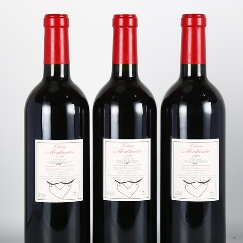 2036 - Chateau Montlandrie 2009, Castillon Cotes de Bordeaux x 3 bottles.