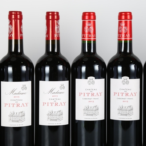 2038 - Chateau Pitray 2015, Castillon Cotes de Bordeaux. Cuvee Madame x 3 bottles. Cabernet Franc x 3 bottl... 