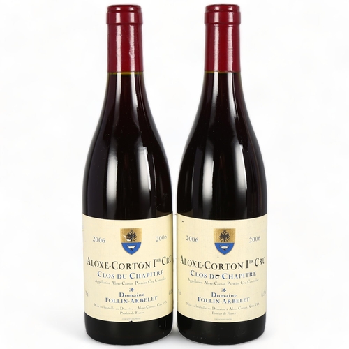 2061 - Aloxe-Corton Premier Cru, Clos du Chapitre 2006, Follin-Arbelet x 2 bottles.