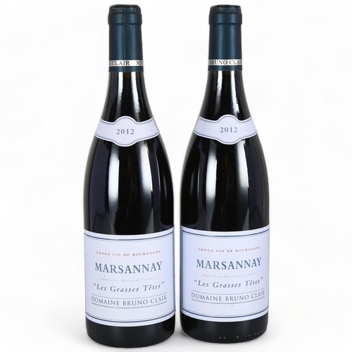 2066 - Marsannay, Les Grasses Tetes 2012, Bruno Clair x 2 bottles.