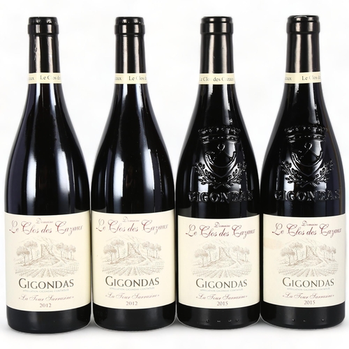 2120 - Gigondas La Tour Sarrazine, Clos des Cazaux. 2012 x 2 bottles. 2015 x 2 bottles.