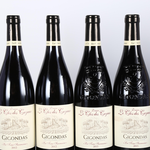 2120 - Gigondas La Tour Sarrazine, Clos des Cazaux. 2012 x 2 bottles. 2015 x 2 bottles.