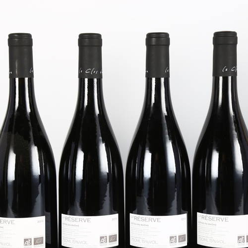 2145 - Cotes du Rhone La Reserve 2015, Le Clos du Caillou x 4 bottles.