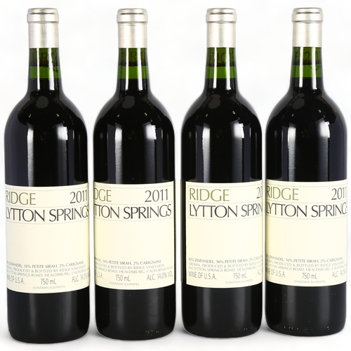 2158 - Sonoma Lytton Springs Zinfandel 2011, Ridge Vineyards x 4 bottles.