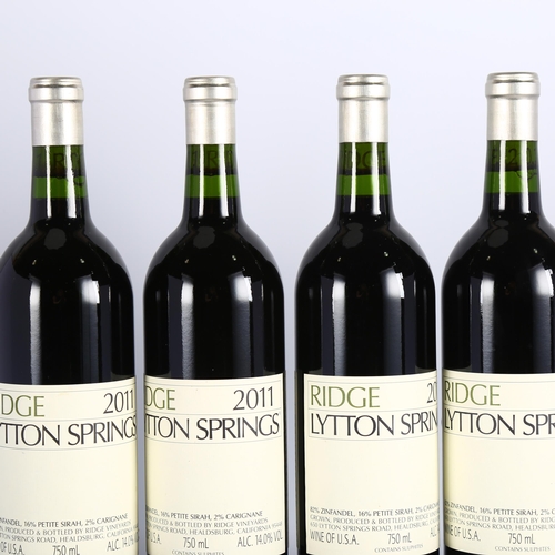 2158 - Sonoma Lytton Springs Zinfandel 2011, Ridge Vineyards x 4 bottles.