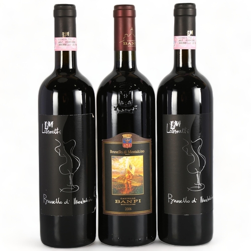 2173 - Brunello di Montalcino 2006.  Castello di Banfi x 1 bottle. Lazzaretti x 2 bottles.