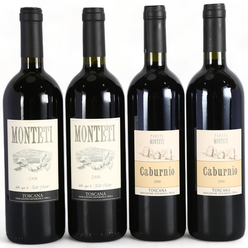 2182 - Toscana IGT  2008, Monteti. Caburnio x 2 bottles. Monteti x 2 bottles.