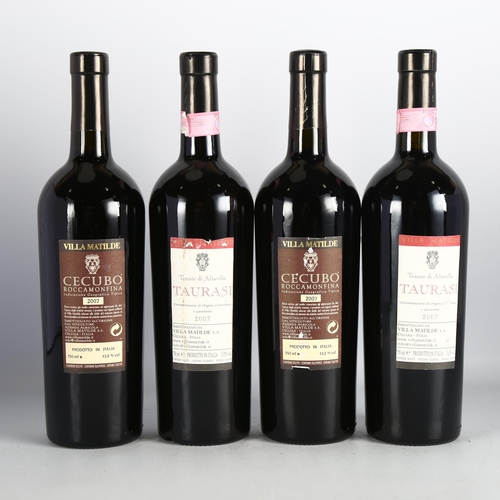 2188 - Campania 2007, Villa Matilde. Roccamonfina IGT Cecubo x 2 bottles.  Taurasi Tenuta di Altavilla x 2 ... 