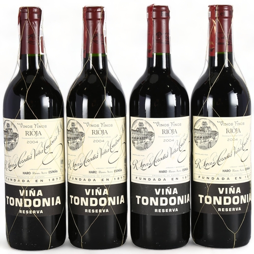 2200 - Rioja Vina Tondonia Reserva 2004, Lopez de Heredia x 4 bottles.