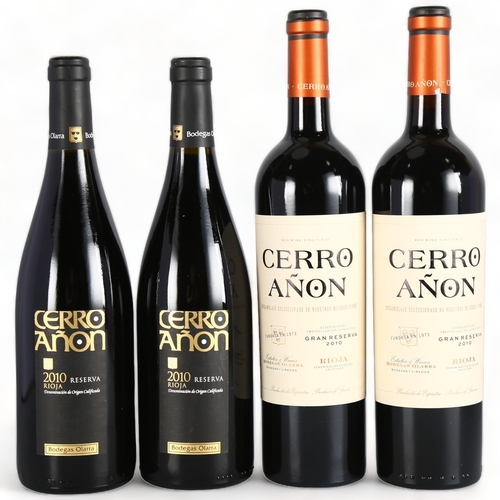 2206 - Rioja Cerro Anon 2010, Bodegas Olarra. Reserva x 2 bottles. Gran Reserva x 2 bottles.