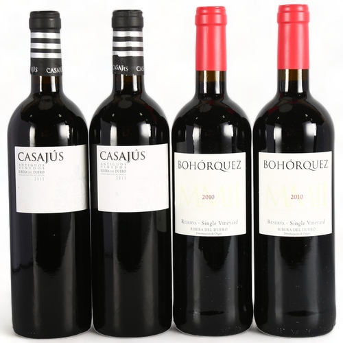 2211 - Ribeiro del Duero. Bohorquez 2010 x 2 bottles. Antiguos Vinedos 2011, Calvo Casajus x 2 bottles.