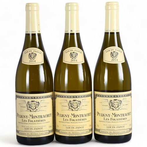 2222 - Puligny-Montrachet Premier Cru Folatieres 2014, Louis Jadot x 3 bottles.