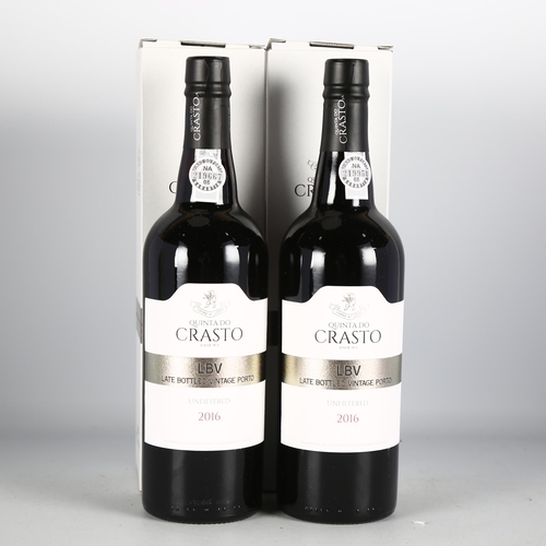 2253 - Late Bottled Vintage Port Unfiltered 2016,  Quinta do Crasto. 2 x boxed bottles.