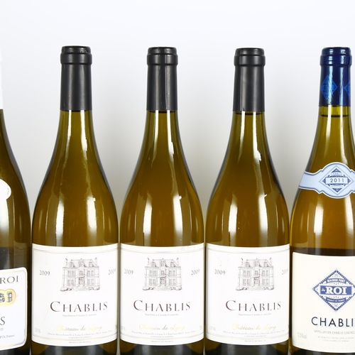 2258 - Chateau de Ligny, Chablis, 2009 x 3 bottles, Maison Fort du Roi, Chablis 2011 x 2 bottles, Laboure-R... 