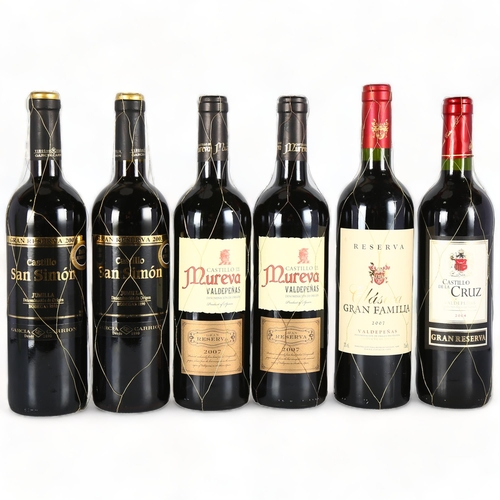 2270 - Castillo de Mureva, Gran Reserva, Valdepenas, 2007 x 2 bottles. Castillo san Simon, Gran Reserva, Ju... 