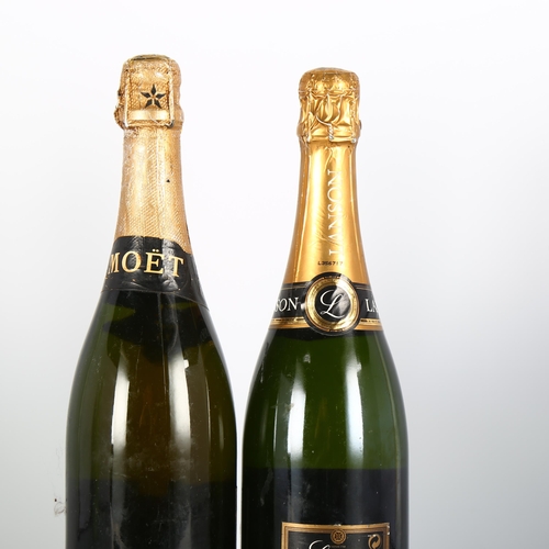 2275 - 2 bts Champagne, 1962 Vintage Moet & Chandon Dry Imperial, NV Lanson Black Label (2)