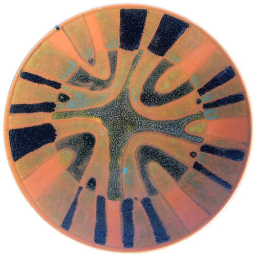 113 - Poole Pottery, a Poole Studio charger, c.1964-66, makers mark to base, diameter 27cm