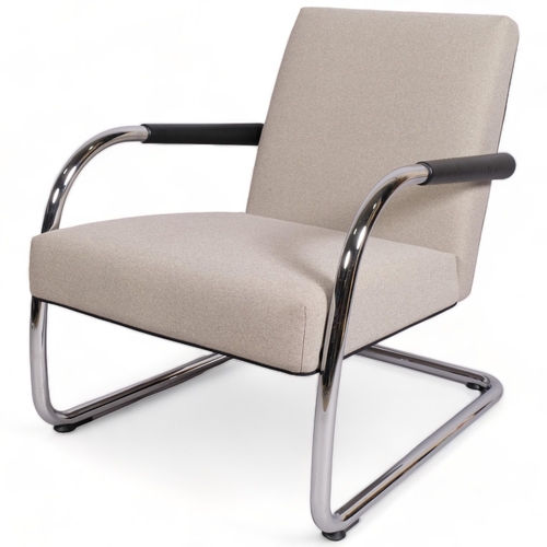 132 - A Vitra Visalounge cantilever lounge chair by Antonio Citterio, the chrome plated steel frame with l... 