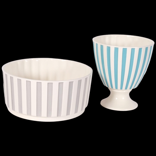 144 - Alan Luckham for Hornsea pottery, a large bowl and stem vase in the Classic Doric range, bowl diamet... 