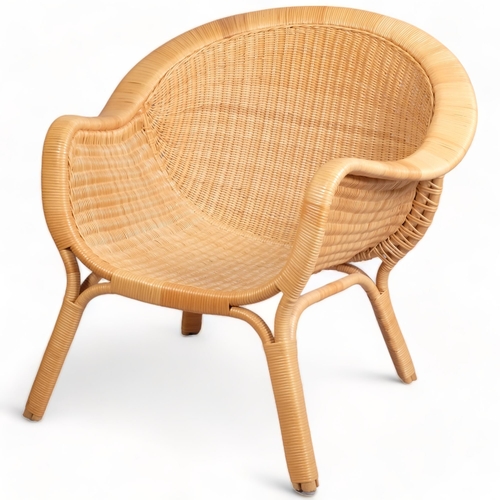 157 - Nana Ditzel, a mid-century design Madame rattan lounge chair by Sika Design, Denmark, designed in 19... 