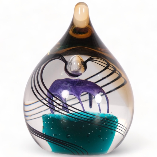 166 - Margot Thompson for Caithness Glass, a Vivaldi design paperweight, signed and numbered 588-750 to ba... 