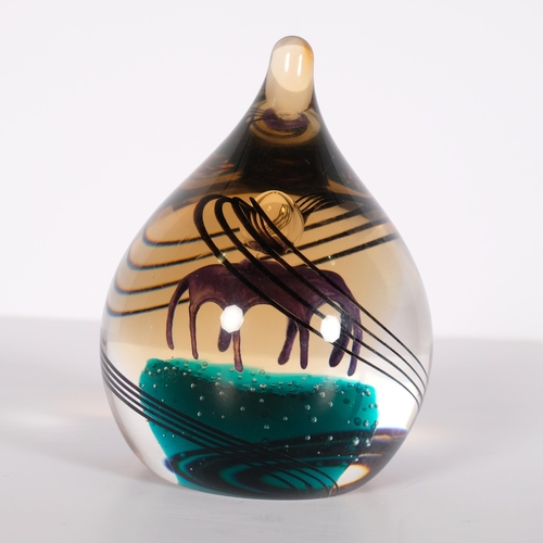 166 - Margot Thompson for Caithness Glass, a Vivaldi design paperweight, signed and numbered 588-750 to ba... 