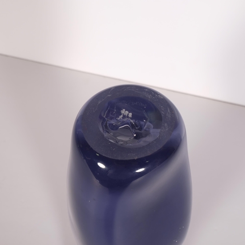 174 - Conran for Heals, a vintage hand made purple glass vase, stamped Heal's to base, height 29cm