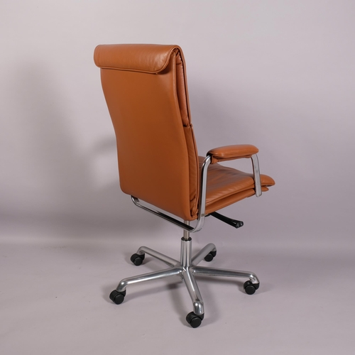 180 - A Boss Design high back leather executive office chair, with makers label, height 111cm