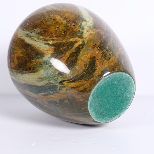 191 - A turned and lacquered moss agate vase, height 26cm