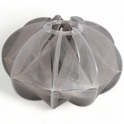 196 - Paul Secon for Sompex, Germany, a large 1960s' perspex frame lamp shade with interwoven nylon thread