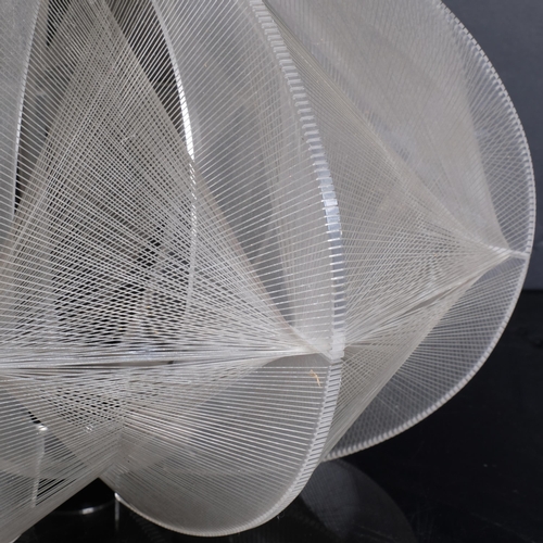 196 - Paul Secon for Sompex, Germany, a large 1960s' perspex frame lamp shade with interwoven nylon thread