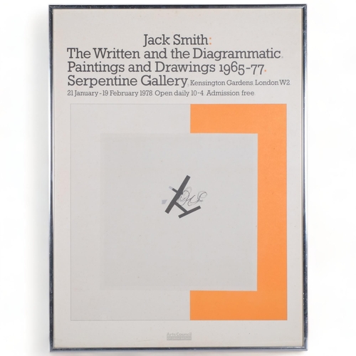 207 - Jack Smith: The Written and the Diagramatic, an Arts Council exhibition poster for the Serpentine Ga... 