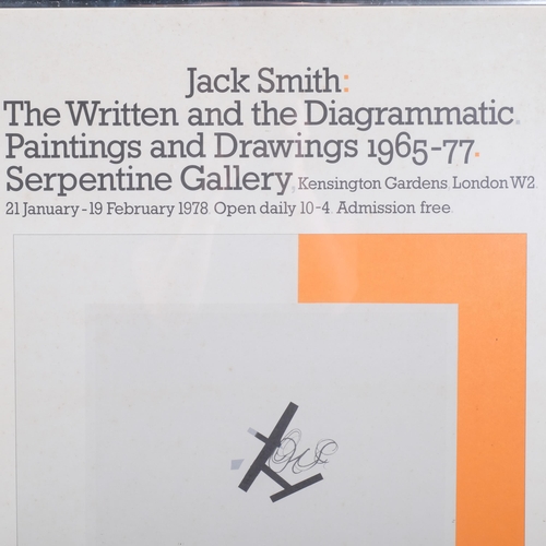 207 - Jack Smith: The Written and the Diagramatic, an Arts Council exhibition poster for the Serpentine Ga... 