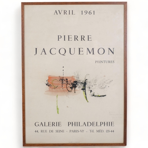 208 - Pierre Jacquemon (1936-2001), a 1961 exhibition poster for Galarie Philadelphie, Paris, signed in pe... 