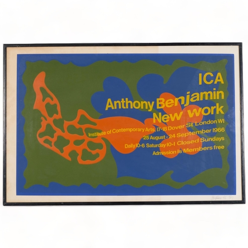 209 - Anthony Benjamin (1931-2002), a limited edition screenprint poster for ICA in 1966, signed in pencil... 