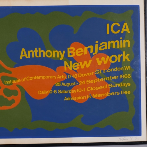 209 - Anthony Benjamin (1931-2002), a limited edition screenprint poster for ICA in 1966, signed in pencil... 